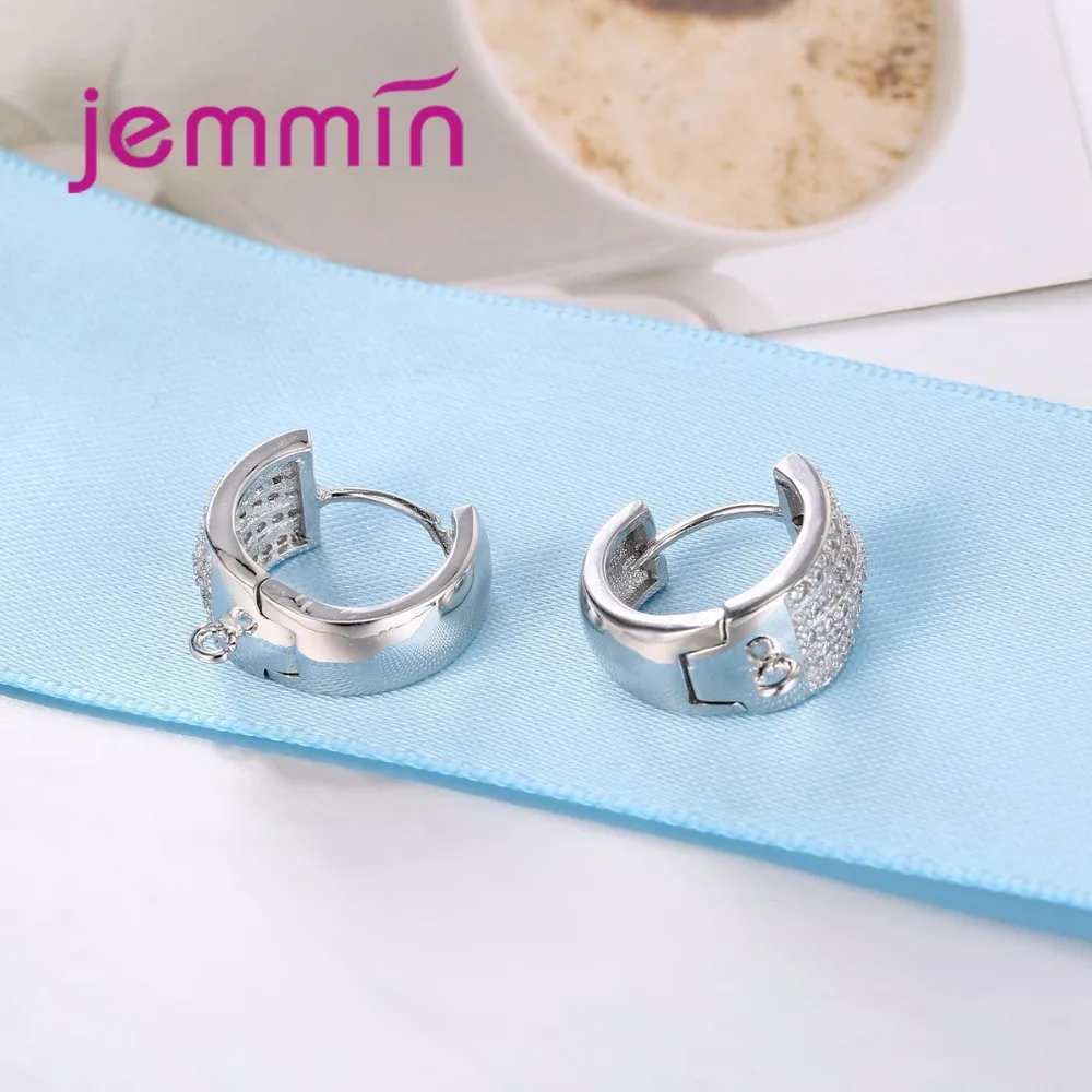 Brand New Ear Piercing Hoop Earrings for Women DIY Jewelry Findings White CZ Wedding | Украшения и аксессуары