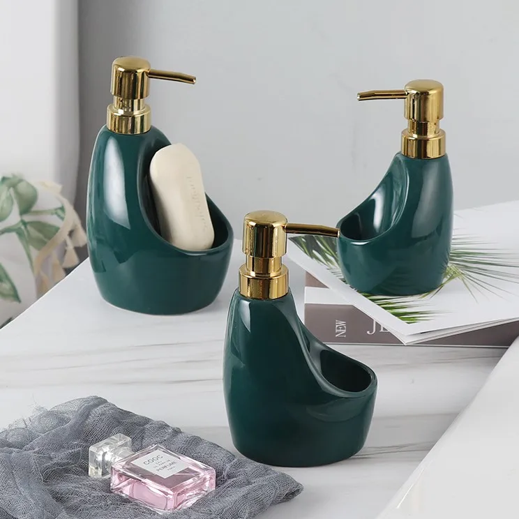 new 580ml Ceramic Multifunction Liquid Soap Dispenser for Kitchen Bathroom Home Decoration Bathroom Accessories