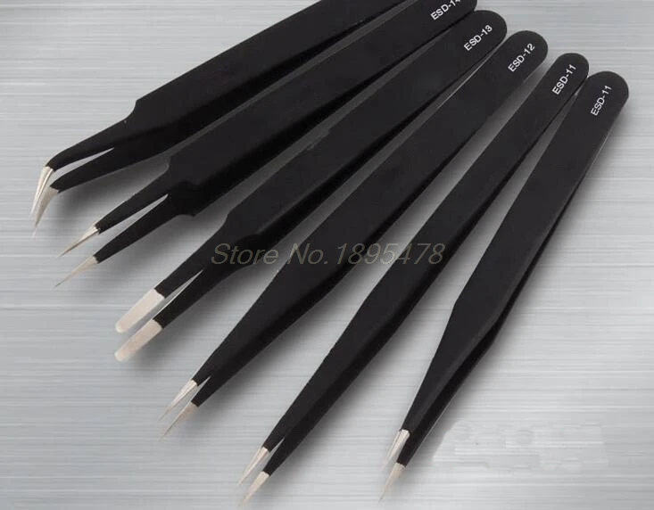 

200Set ESD Tweezers Electronic Rework Tool Set Magnetic Tweezers DIY Tools baking tools for cakes decorating tool 6PCS/set