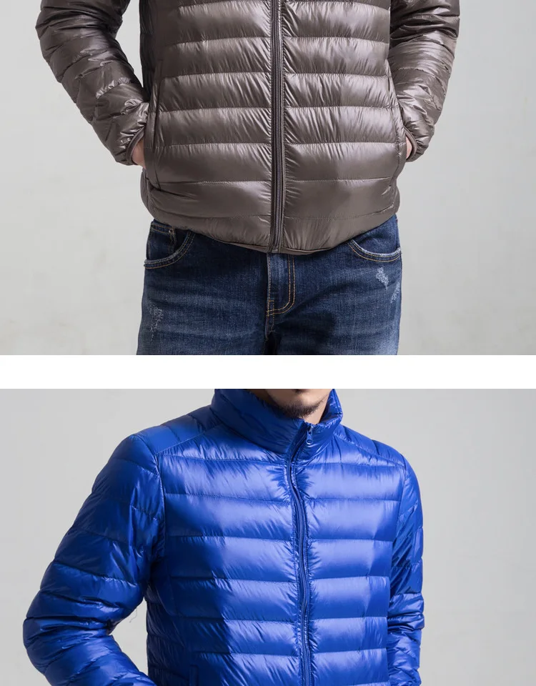 6XL Мужская Сверхлегкая куртка-пуховик с капюшоном на белом утином пуху, теплая куртка, портативная мужская сумка, молодежная одежда, мужская теплая верхняя одежда