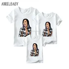 Одинаковые Семейные наряды, футболка в стиле хип-хоп, рэпер, Карди, B принт, для мальчиков и девочек, семейная Одинаковая одежда, забавная футболка для детей, мужчин и женщин
