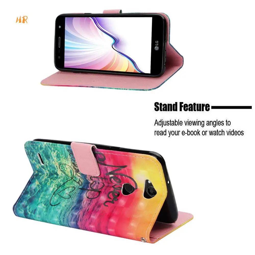 Для LG X Power3 V40 ThinQ Флип кожаный чехол с 3D блестящим рисунком PU кошелек отделением