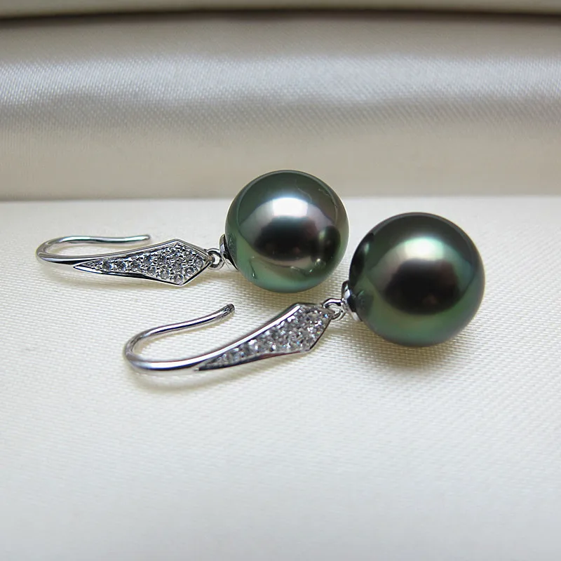 Серьги из стерлингового серебра 925 пробы с жемчугом таитянский жемчуг | Украшения