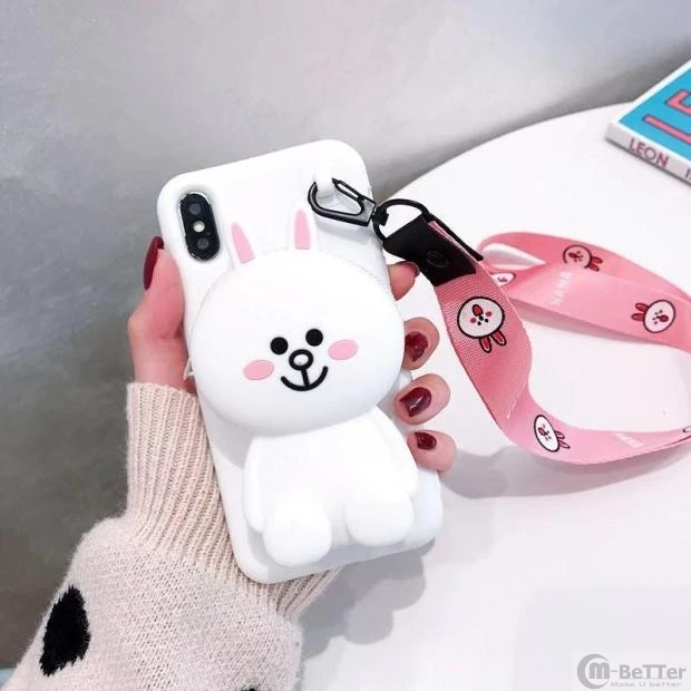 Для iPhone XS MAX чехол для телефона милый 3D Медведь монета карман 7/8 плюс Чехол X/XR