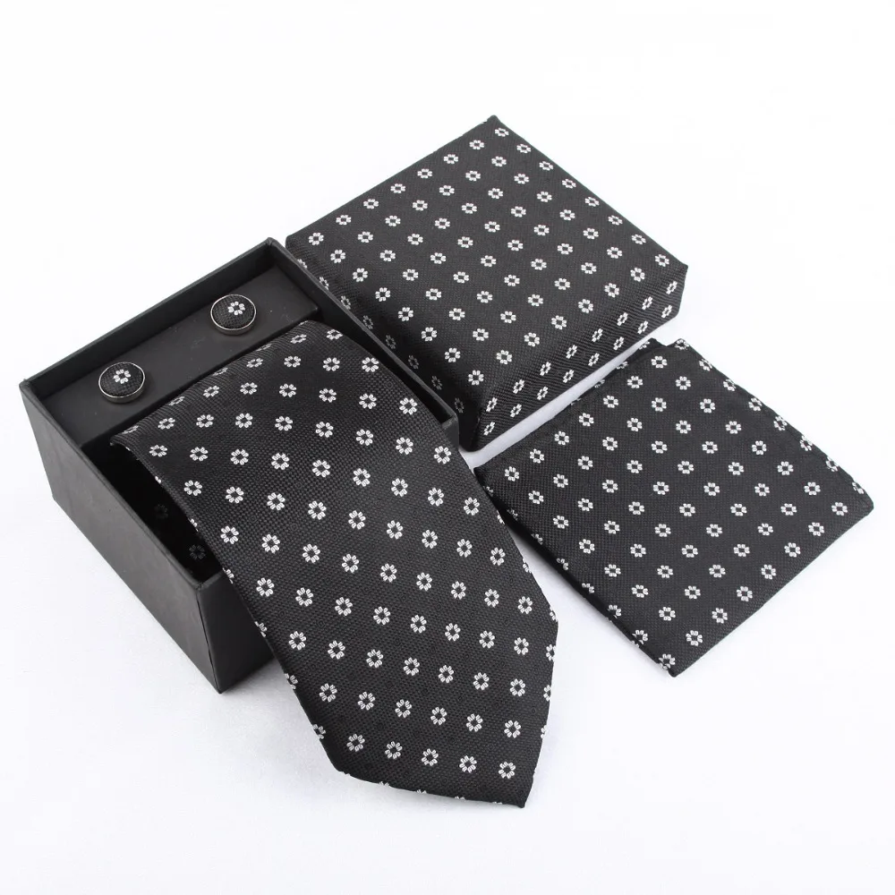 Набор из галстука и запонок для мужчин с цветочным принтом|designer neck tie|neck tiedesigner ties