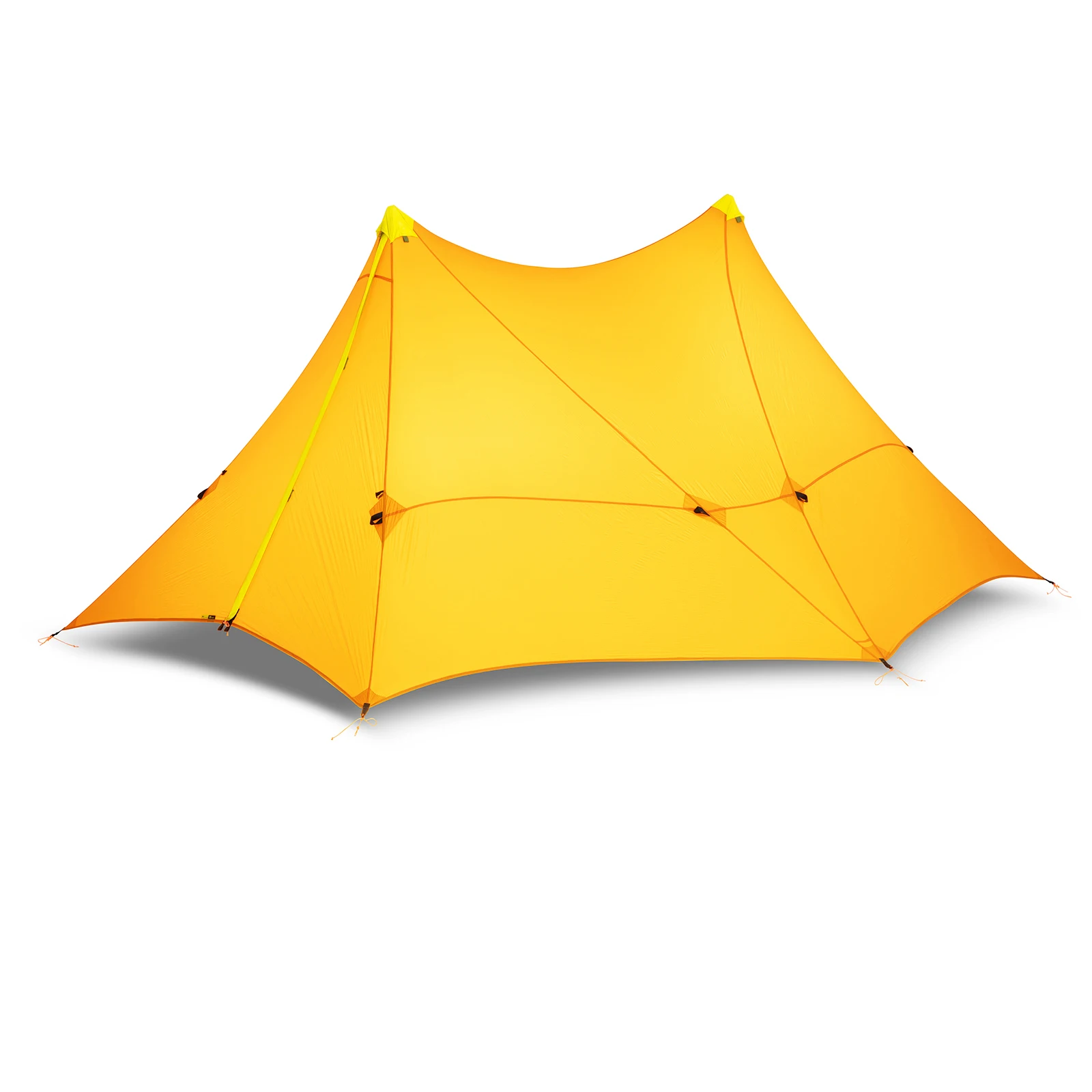orange-yellow Сверхлегкий 870 г палатки кемпинга 6 человек по 4-м временам года туристические палатки брезент для 20D 2-сторонняя силиконовое покрытие нейлон бесштоковый большая палатка - Цвет: orange-yellow