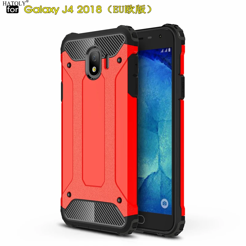 Чехол HATOLY для Samsung Galaxy J4 2018 тяжелый армированный тонкий жесткий резиновый чехол