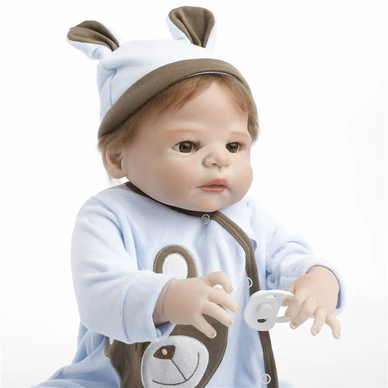 SanyDoll 22 дюйма 55 см силиконовые куклы для новорожденных реалистичные синяя