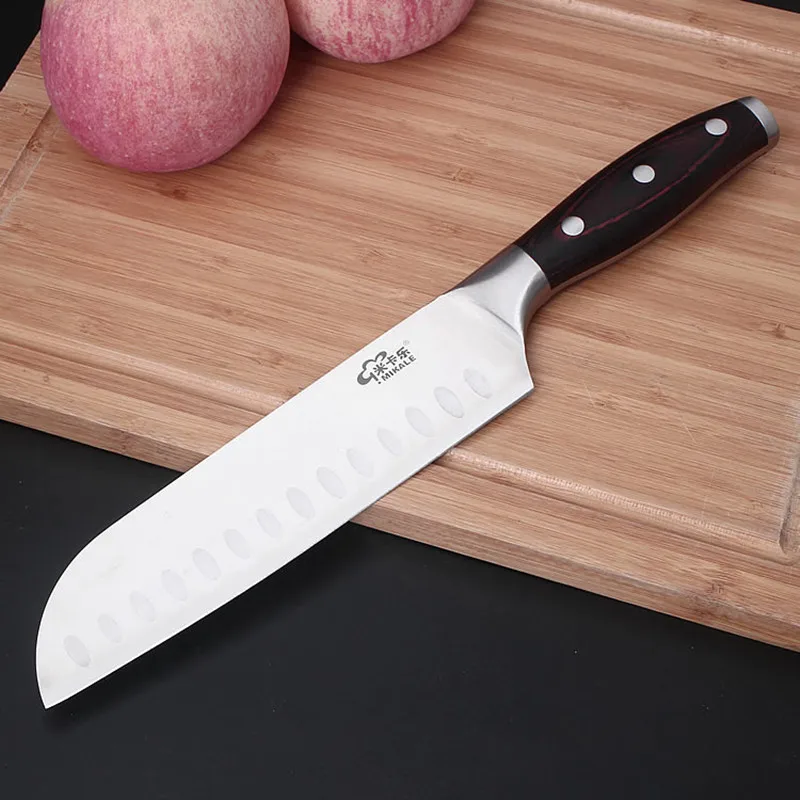 Mikala кухонный нож из нержавеющей стали Santoku многофункциональный для нарезки