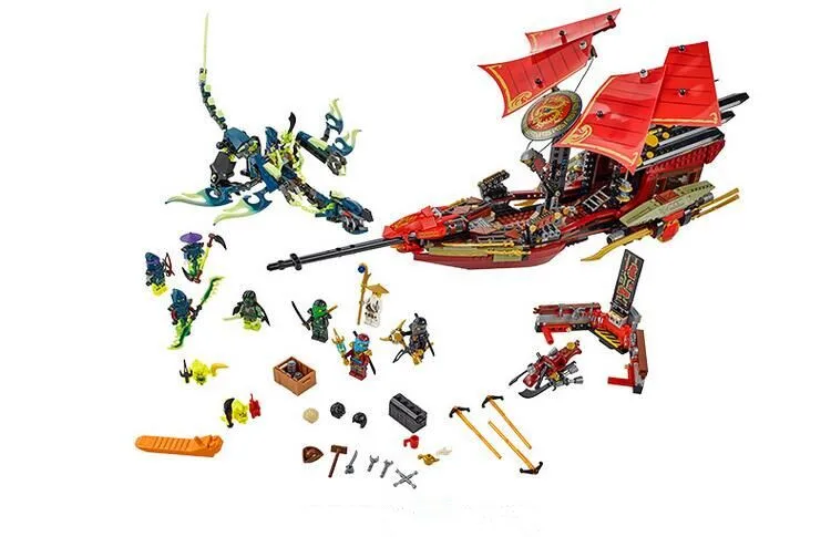 LELE 79125 совместим с Ninjago 70738 последний полет судьбы Bounty Кирпичи подарок | Игрушки и