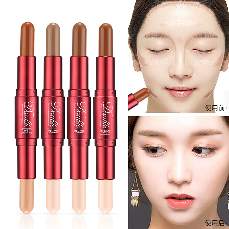 Двойной головкой Pro бронзатор и хайлатер в стике корректор для лица ручка