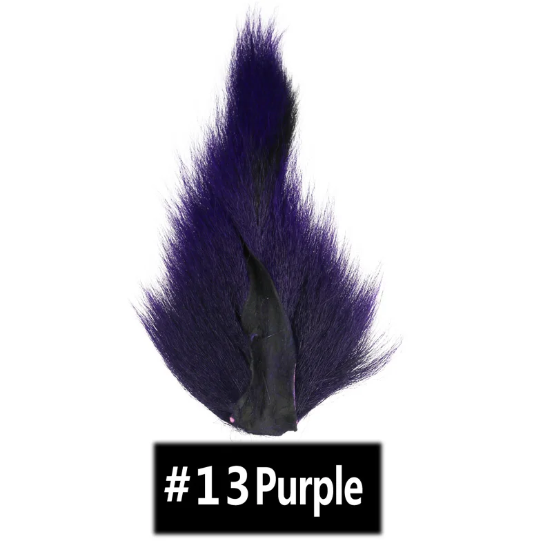 Purple 1PC Bimoo 1 шт многоцветная петля для мух Bucktail весь хвост рыболовный Bucktail Волосы оленя материалы для завязывания мух крючки Джиги белый красный черный - Цвет: Purple 1PC