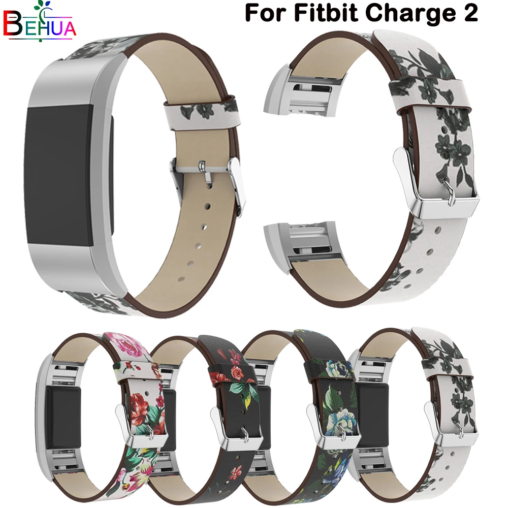 

Leather Sport watchband For Fitbit Charge 2/Charge2 smart watch Replacement Pattern luxury fashion bracelet Wristband Accessorie