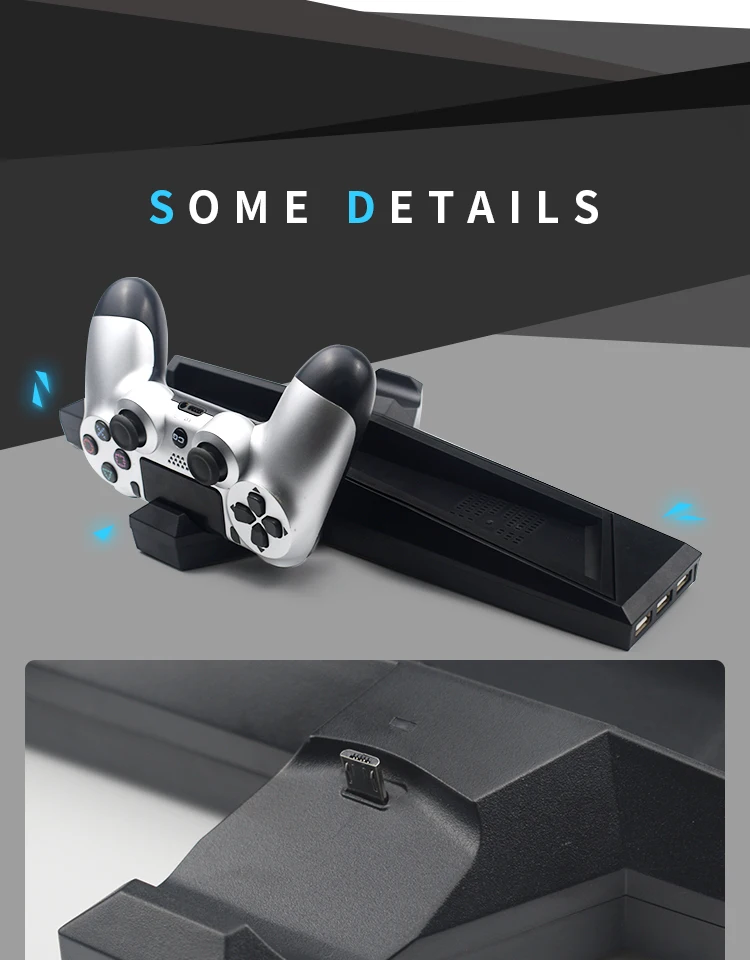 Вентилятор охлаждения джойстик Зарядка для PS4/PS4 тонкие игры вертикальная подставка с двойным контроллером зарядная станция для sony Playstation 4