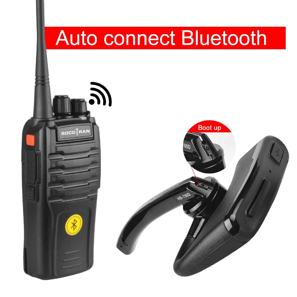 2 шт. SocoTran Bluetooth Walkie Talkie VOX переносной UHF 400-480 МГц двухстороннее радио Woki Toki с
