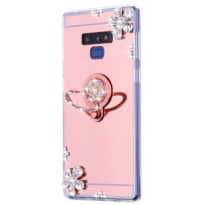 Зеркальный чехол для телефона Samsung Galaxy Note 9 8 5 S10 S10e S8 S9 Plus с кольцом J7 Neo J3 J5 2016 A3 A5 A6