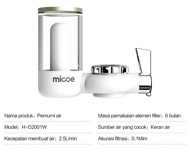 Micoe очиститель воды фильтр кран система фильтрации с моющимся керамический фильтр сердечник(кран фильтр H-D2001W-6