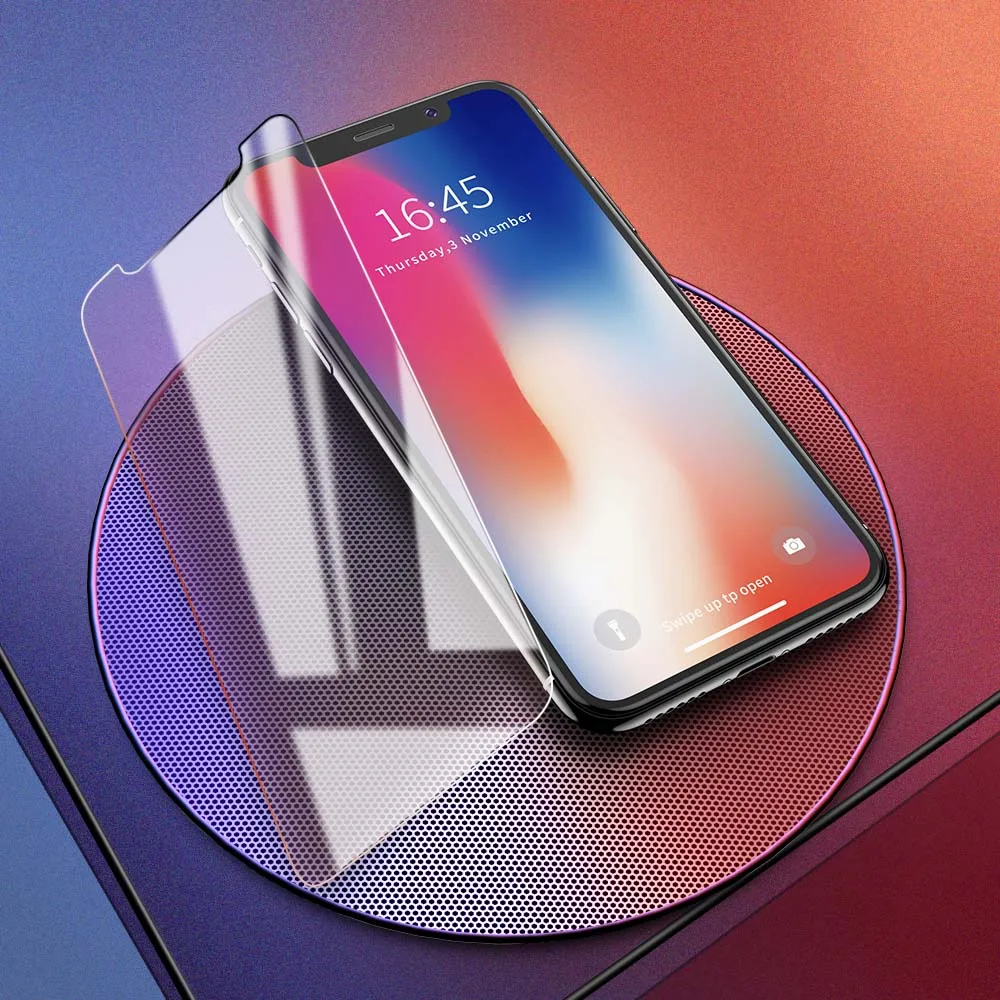 FLOVEME 9H закаленное стекло Защитная пленка для iPhone X XS защиты экрана полное покрытие