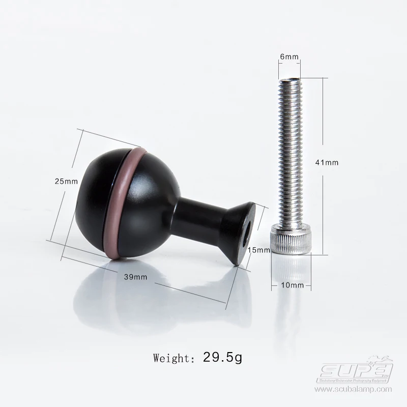 Шариковый адаптер SUPE Scubalamp 1 дюйм с болтом 1/4 20 дюймов по центру для светодиодной