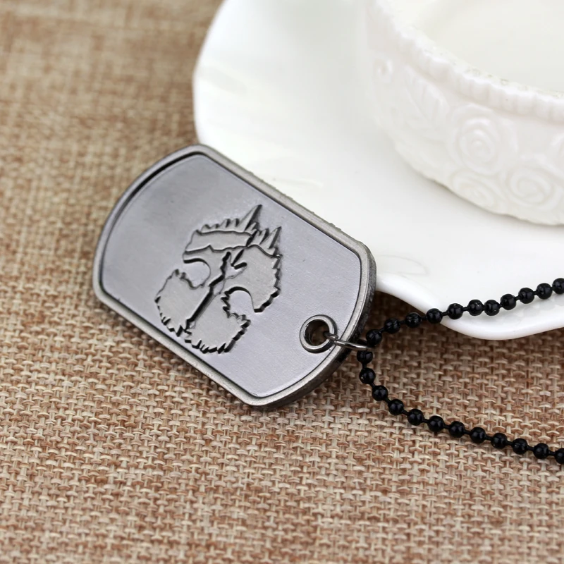 В стиле панк-рок вызова долг Цепочки и ожерелья s Dog Tag подвеска привидение Черные