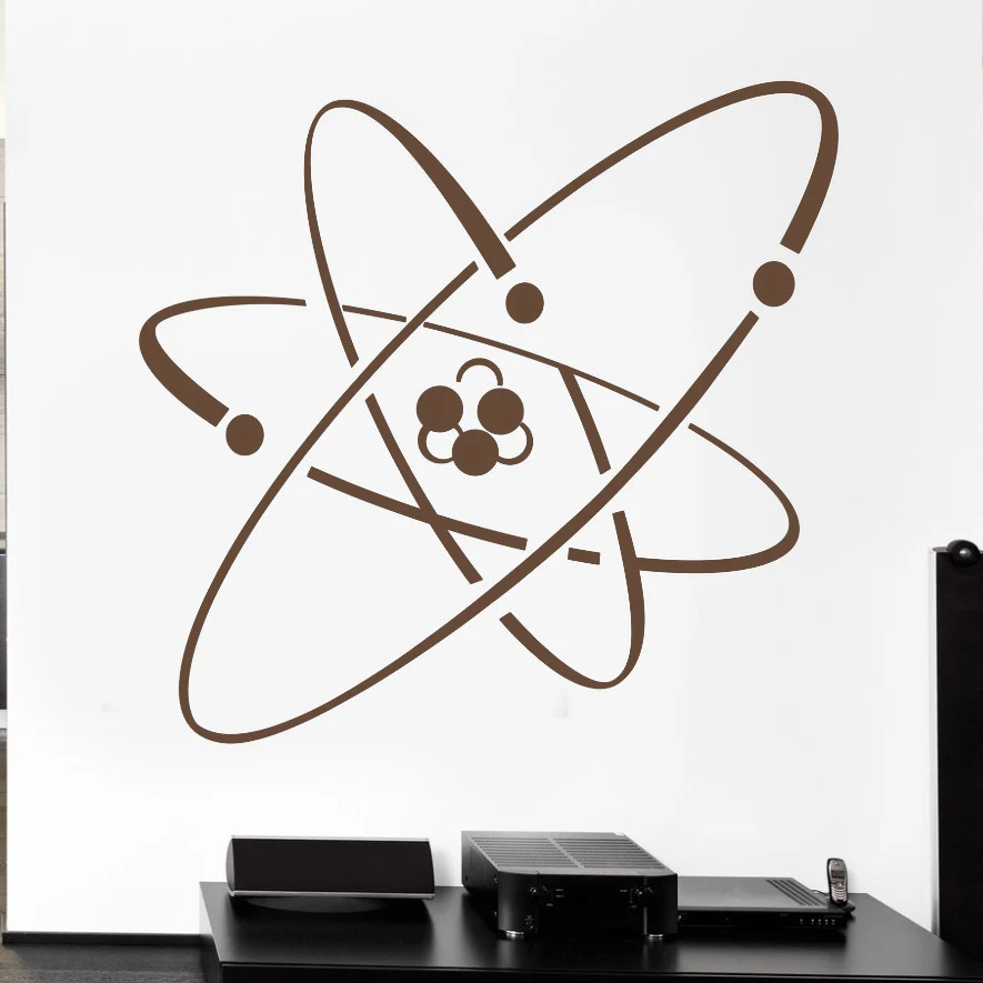 Atom Electron Science виниловая настенная наклейка s химическая ядерная физика Декор