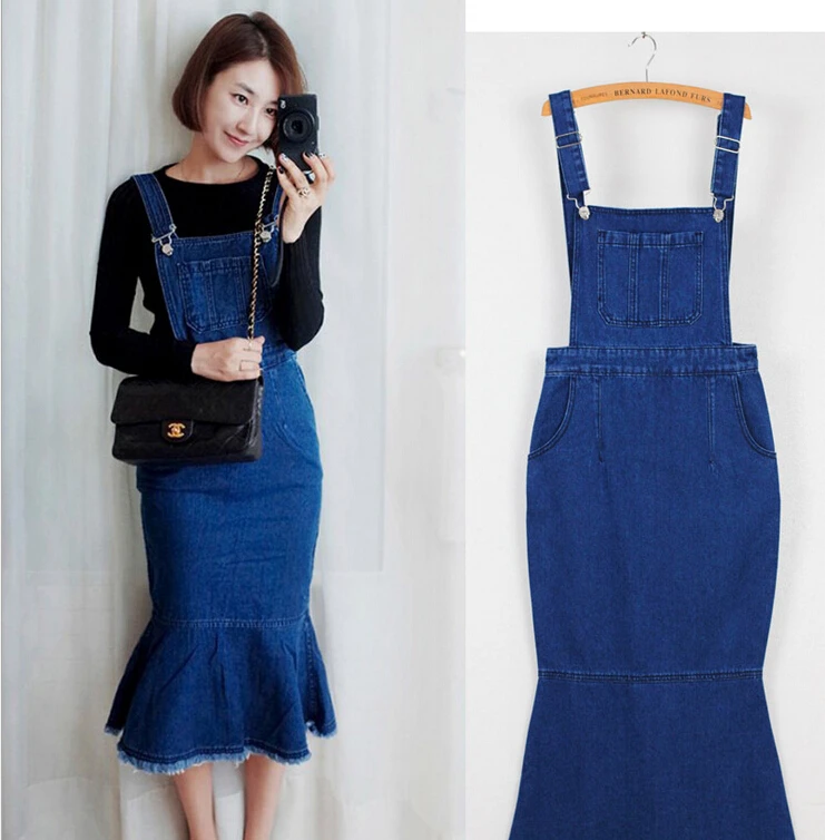 Earoomze 2018 Модные женские Русалка Джинсы для женщин Комбинезоны девочек Юбки