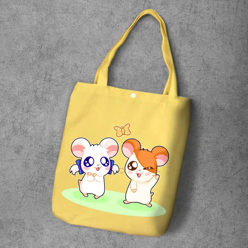 Hamtaro сумка для покупок из переработанной холщовой ткани с мультипликационным