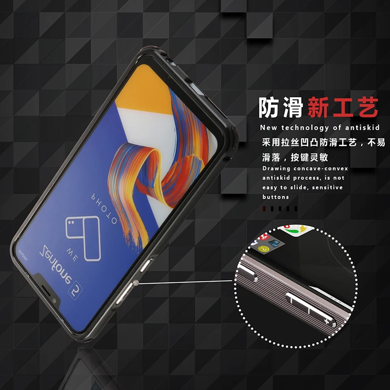 Гибридный чехол для Asus Zenfone 5Z/Zenfone 5 ZE620KL жесткий металлический бампер из