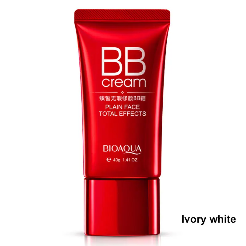 Ivory white BIOAQUA свежий обнаженный Макияж BB крем для безупречного отбеливания консилер праймер для лица изоляция водонепроницаемый большой красный CC крем - Цвет: Ivory white