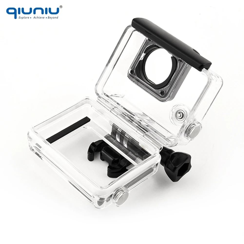 QIUNIU открытая спина полый скелет для BacPac задняя дверь GoPro Hero 3 + 4 камеры w/LCD
