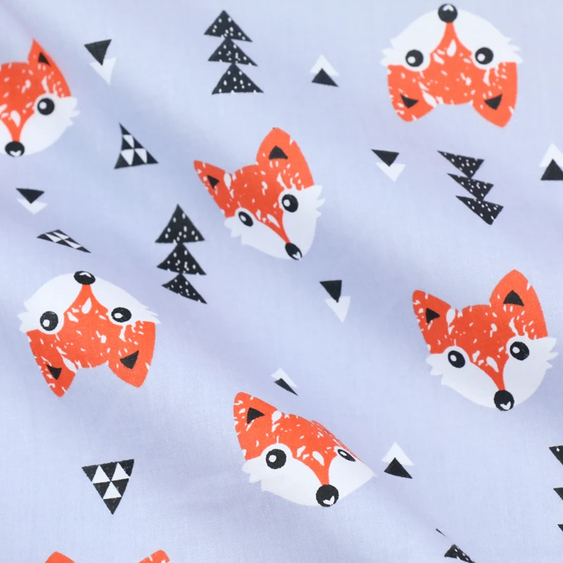 

Nordic cartoon star fox printed cotton fabric by meter for bed sheets quilt pillow fabric baby cotton fabric