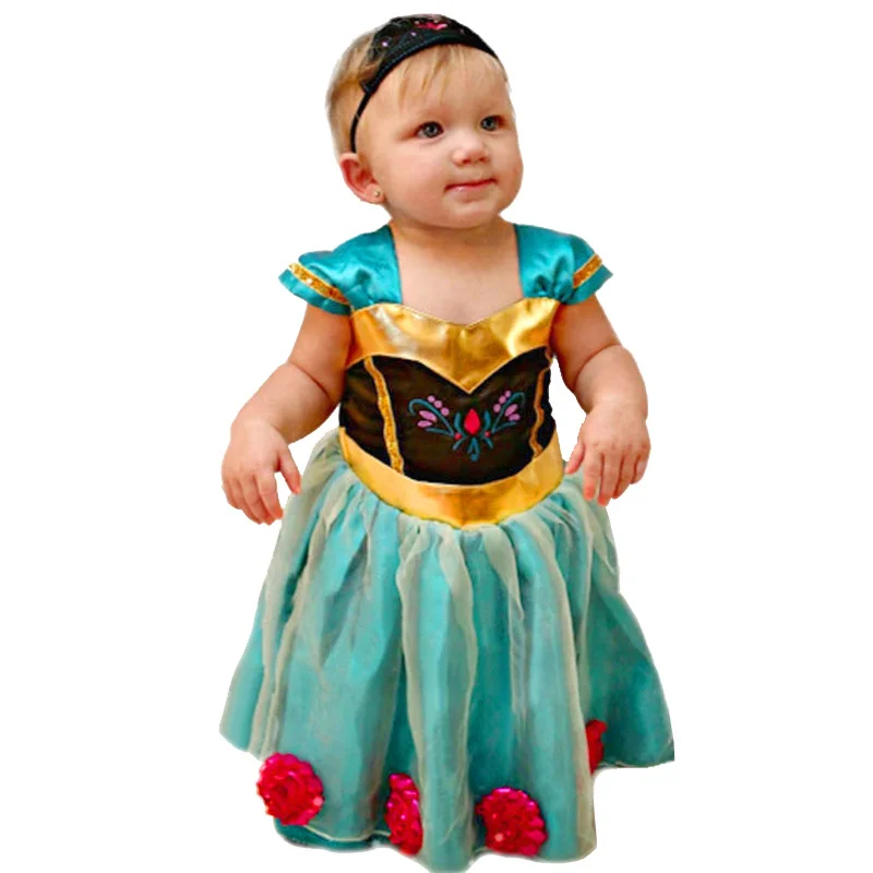 Girls Dress Elsa Anna Princess Baby Sleeveless Little Flower Party Wedding Kids Clothes Children | Детская одежда и обувь
