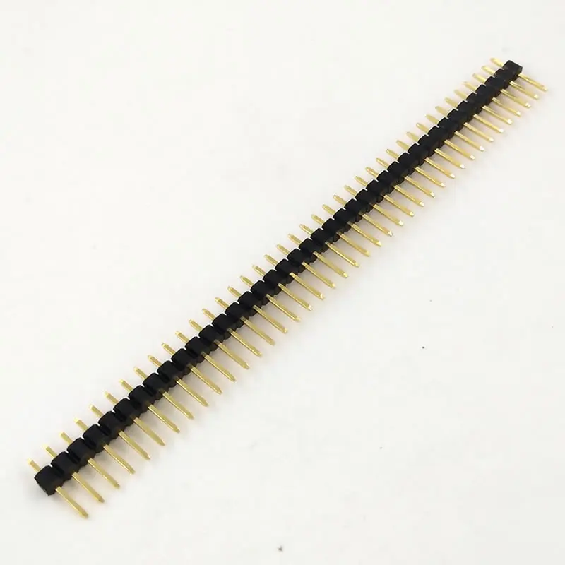 H024-02 200 шт. золотой штыревой разъем 2 54 мм 40 pin Однорядный штыревая головка