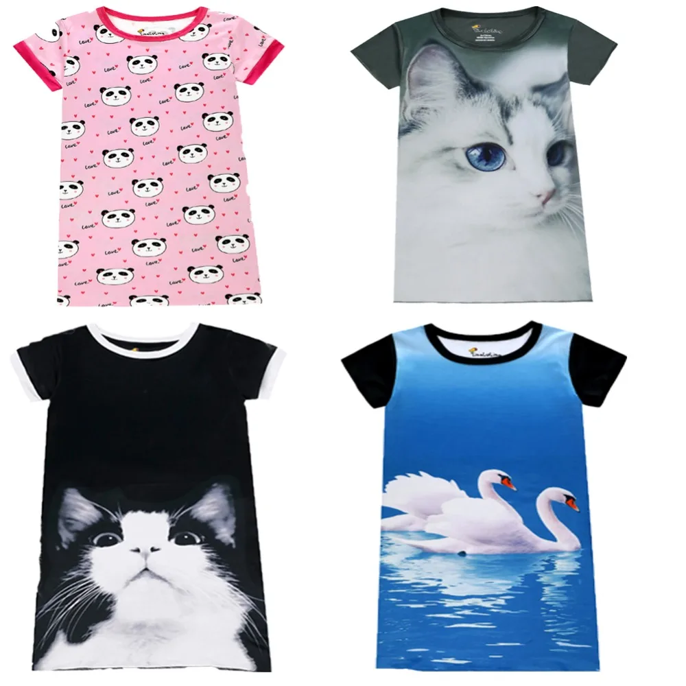 Летняя Детская ночная рубашка с коротким рукавом 3D|Ночные сорочки| |