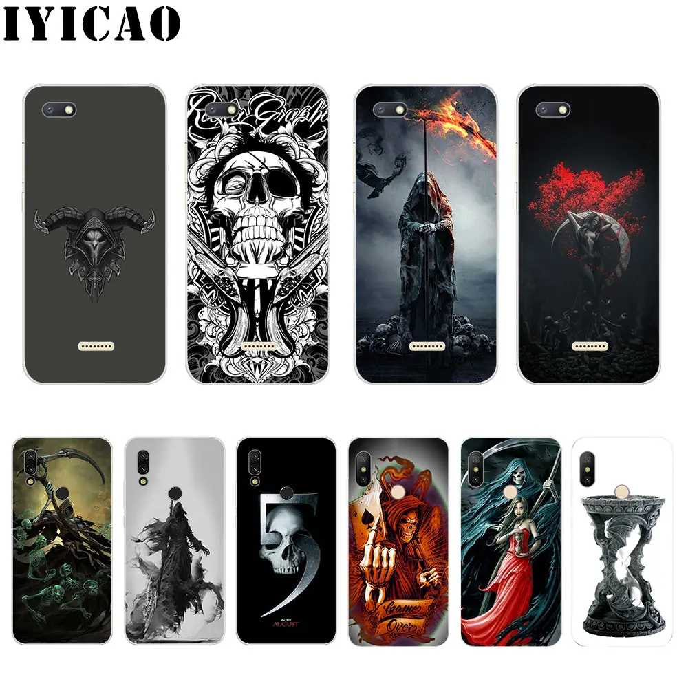 Жесткий чехол IYICAO grim Reaper для Xiaomi Redmi Note 3 4 5 6 7 Pro 5A Prime|Чехлы-накладки| |