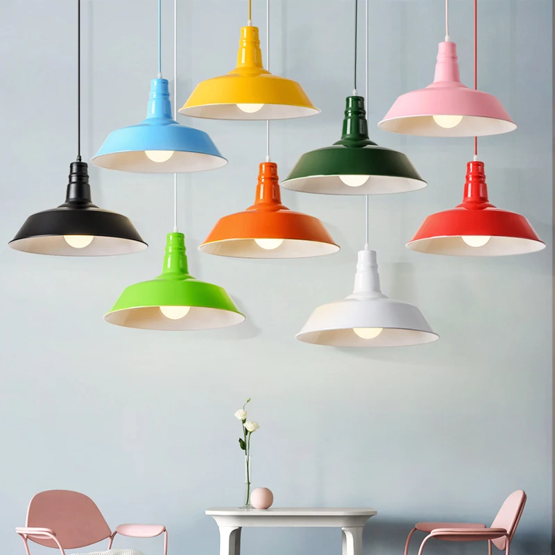 

Colored Loft Vintage Aluminum Chandelier Cafe Bar Restaurant Single Head Aluminium Chandelier Lamp