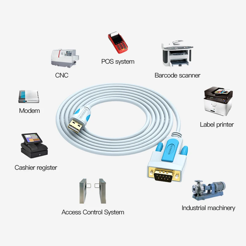 Vention Новый USB 2 0 к RS232 последовательный кабель 3 м 1 5 9Pin DB9 Кабель адаптер Поддержка