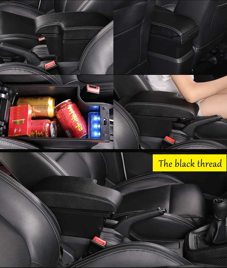 for MG ZS armrest box universal car center console caja modification double raised with USB No assembly