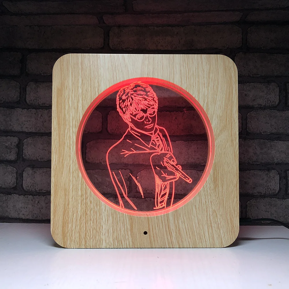 Деревянный 3d креативный 7 цветов Ночник светодиодные электронные продукты