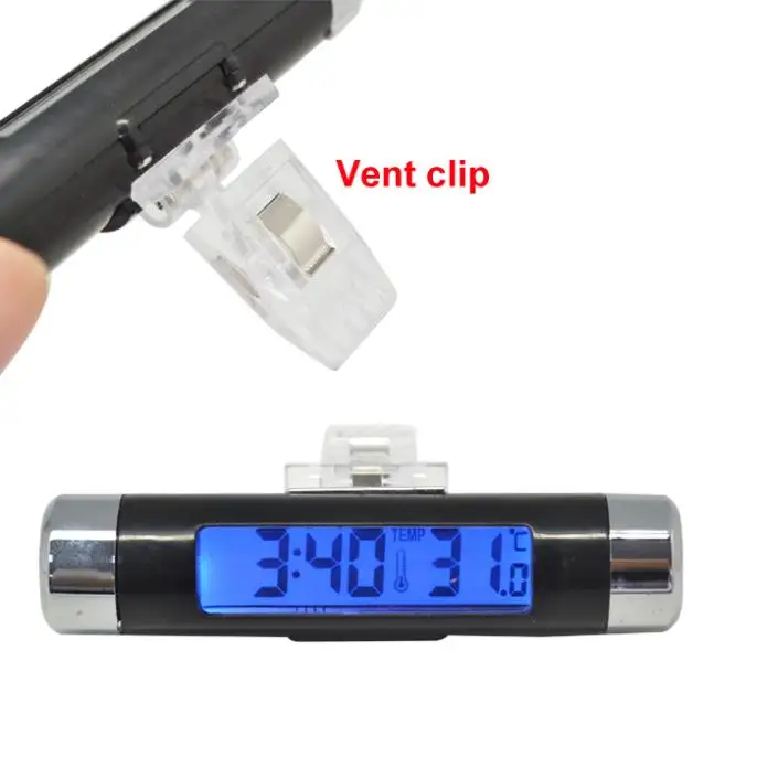 Автомобильный термометр для кондиционера Синий ЖК автомобиля электронные часы