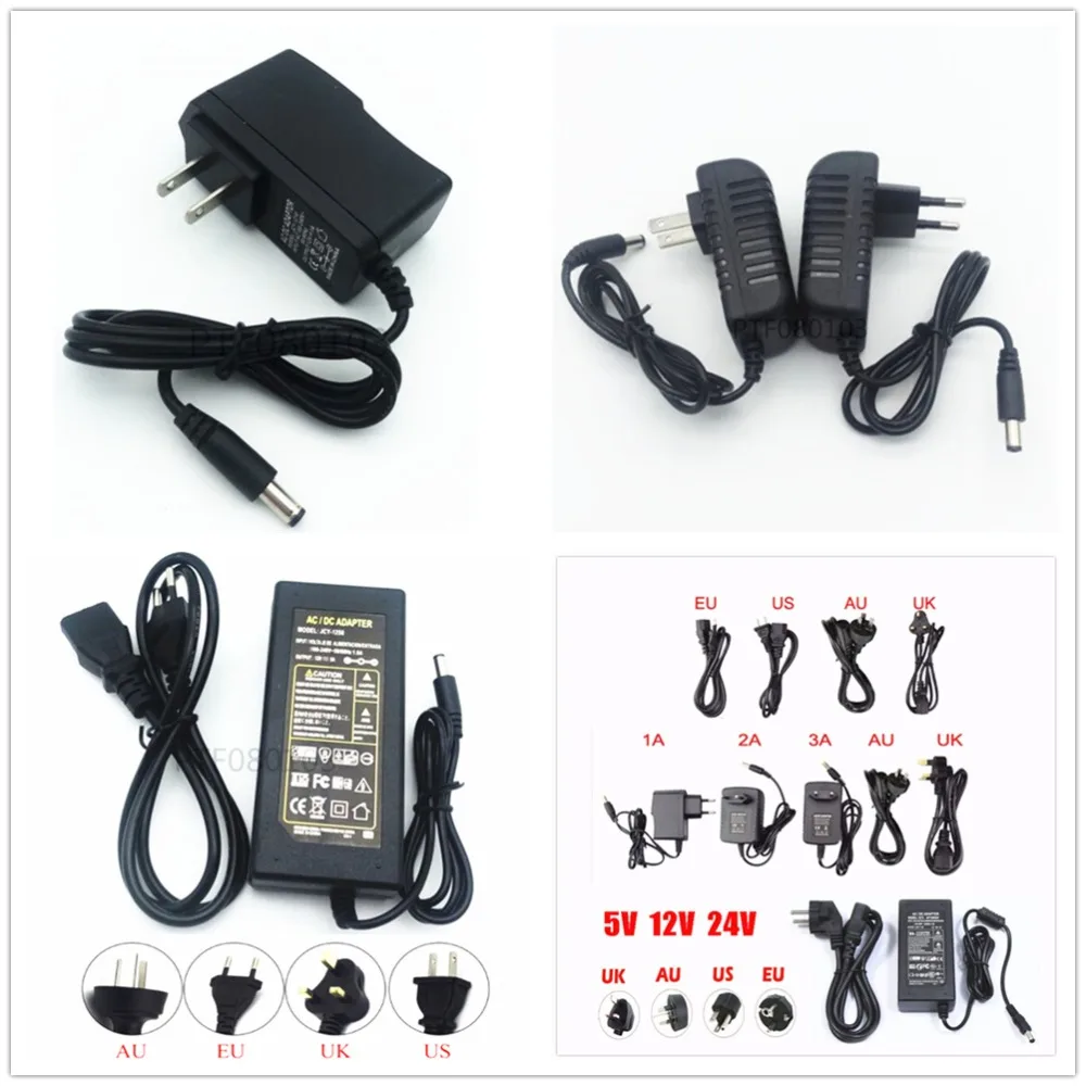 LED Power Supply Adapter DC5V / DC12V DC24V 1A 2A 3A 5A 7A 8A 10A For 5V 12V 24V led strip lamp lighting power driver plug | Освещение