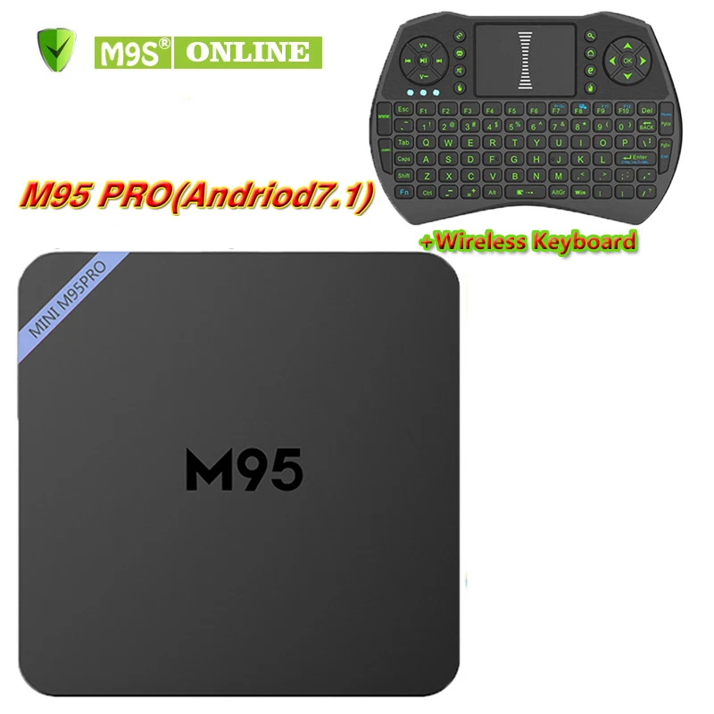 M95 PRO Amlogic S905W Android 7 1 KD17.5 ТВ коробка 4 ядра ГБ + 8 К 1080 P видео потокового Коробки I9
