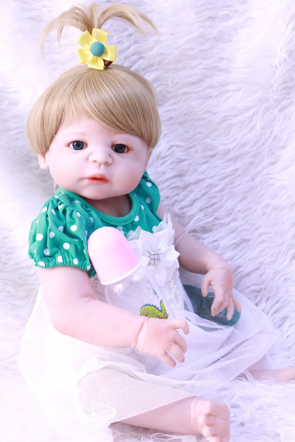 Куклы Reborn girl 22 дюйма 55 см полностью силиконовые куклы reborn baby светлые волосы