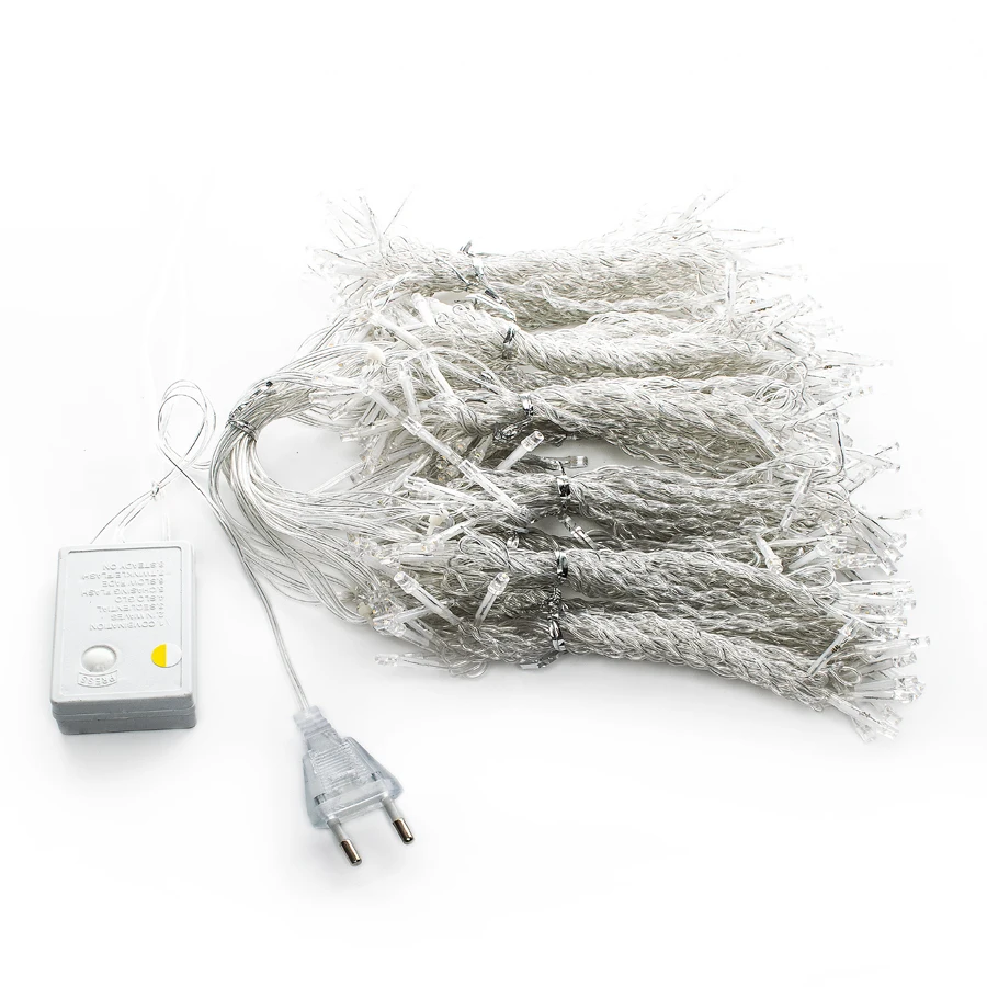 

JUSOCCO 3X3M 2x2M Christmas Curtain Lights Garlands LED String Christmas Net Lights Fairy Xmas Party Garden Wedding Decoration