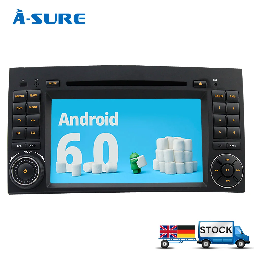 A-sure DAB + Android 6 0 DVD gps радио плеер для Mercedes Benz A/B класс спринтер VITO VIANO W245 W163 W169 W639 W209 W906