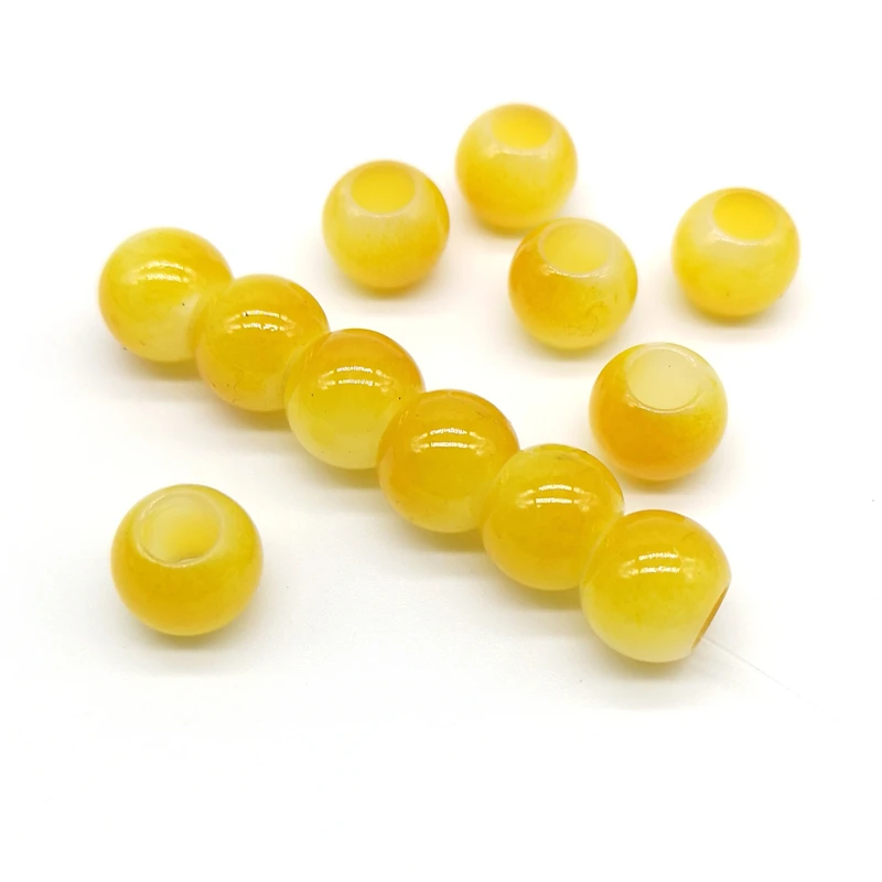 20 pcs 12mm Big Hole Beads Round Beads for Jewelry Making Acrylic Beads Multicolor Loose Bead Jewelry DIY Accessory