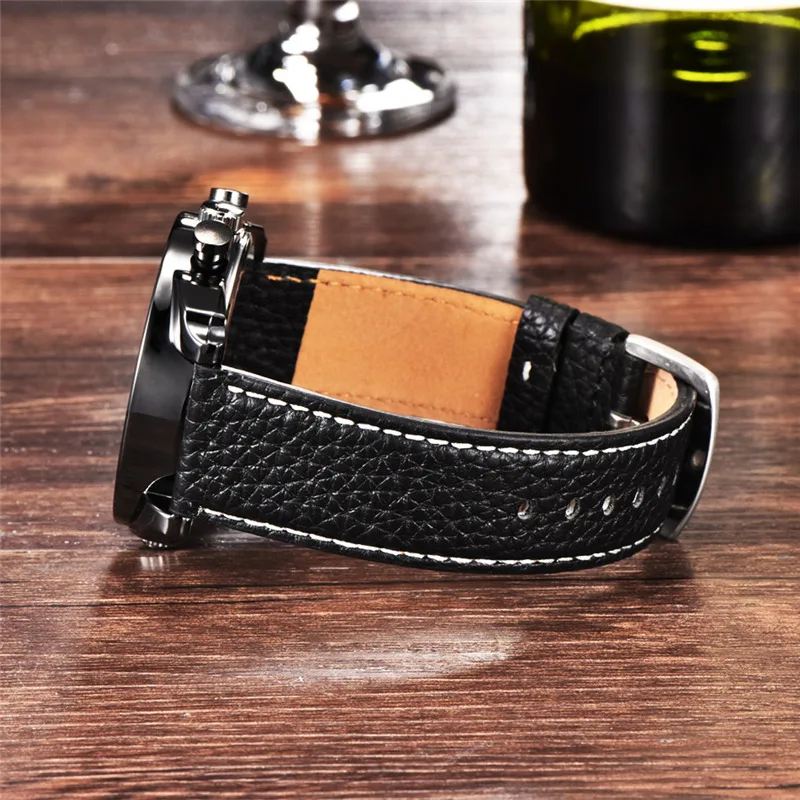 Часы наручные Oulm HP9316 мужские из натуральной кожи повседневные кварцевые с двумя