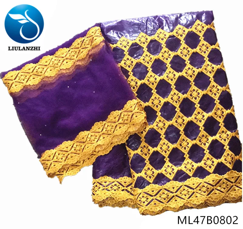 

LIULANZHI cotton fabric white christmas fabric for sewing bazin riche fabric soft laces 5+2yards/lot for wedding clothes ML47B09