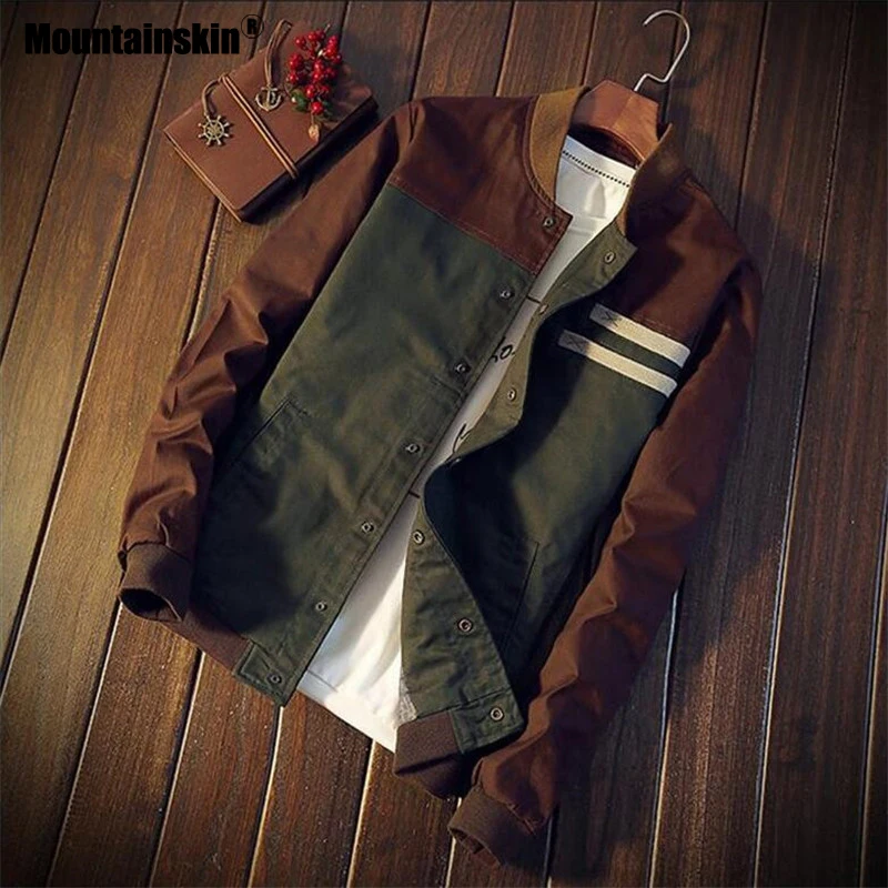 Mountainskin 4XL New Men's Jackets Autumn Military Men's Coats Fashion Slim Casual Jackets Male Outerwear Baseball Uniform SA461
