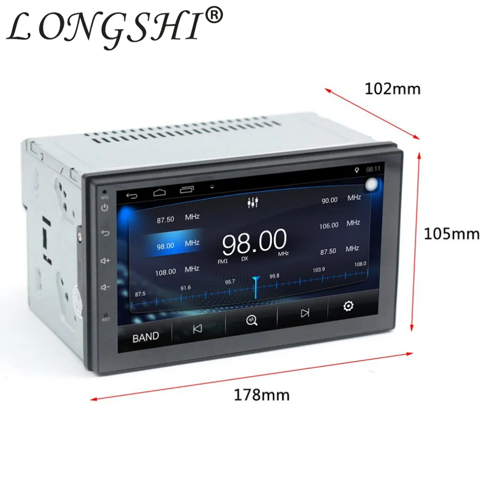 Автомобильный мультимедийный плеер LONGSHI Android 6 0 Bluetooth 2 Din универсальный GPS